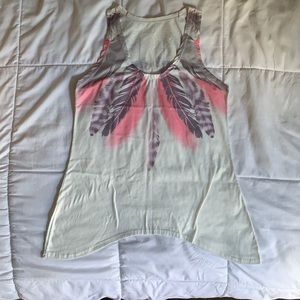 Cute racer back tank top with feathers